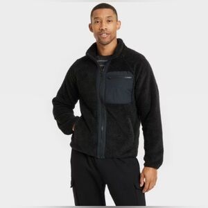 Mens NWT‎ Goodfellow & Co. Ultra Soft Fleece Black Full Zip Lightweight Jacket